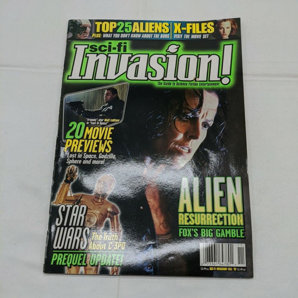 Sci-Fi Invasion! Fall 1997 Magazine Alien Resurrection Ripley